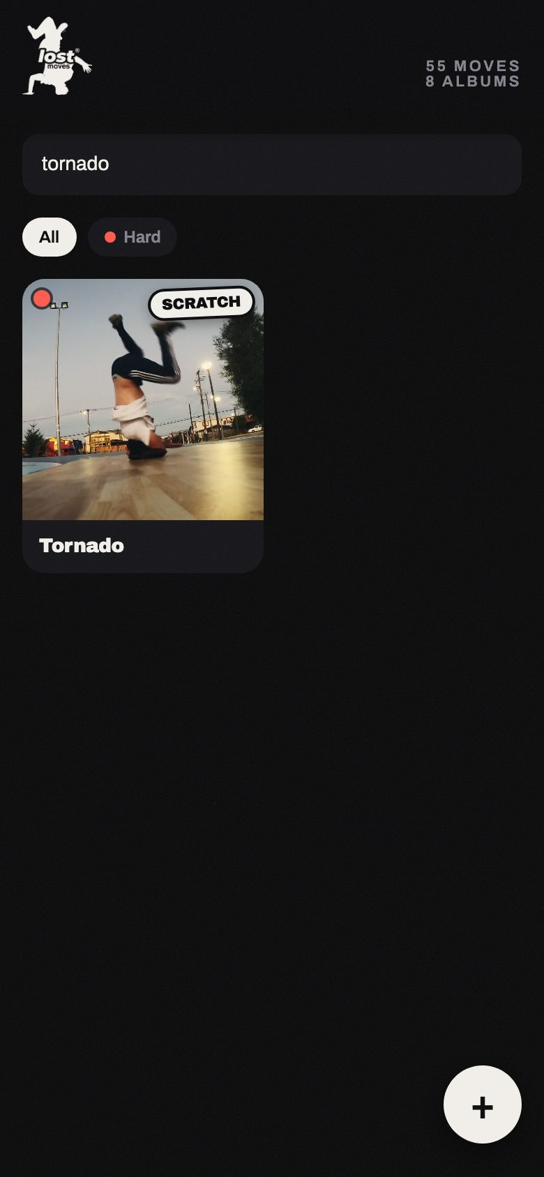 Searching for a move by name from the home screen